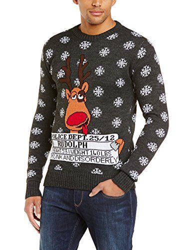 Drunk and Disorderly rudolf desgn Christmas jumper.