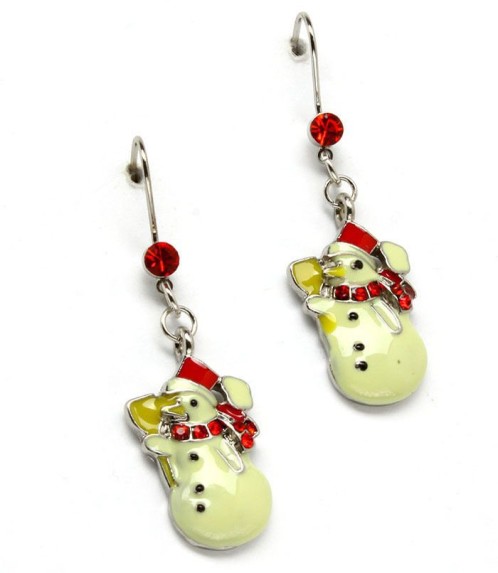 Crystal snowman earrings.