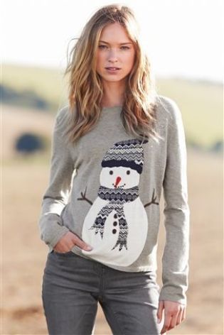 Ladies jumper with snowman