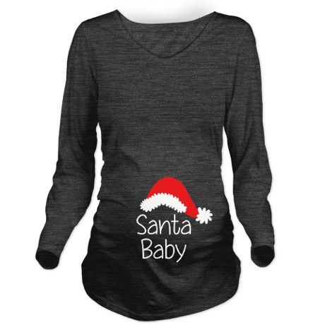 Christmas maternity t-shirt with "Santa Baby" design