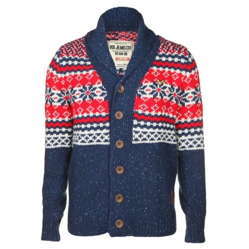 Winter scene men's Christmas cardigan.