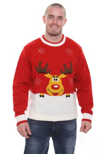 Men's Christmas jumper with Rudolf.
