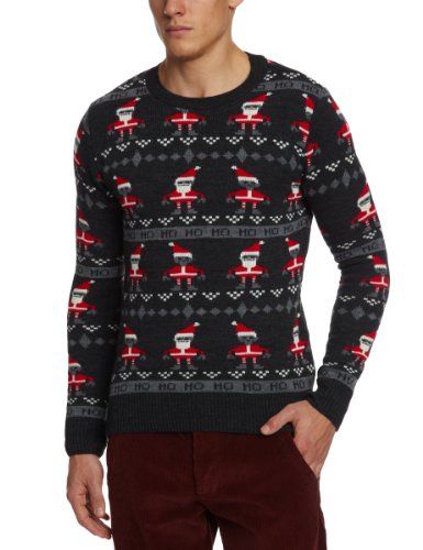 Men's Christmas jumper with Santa design.