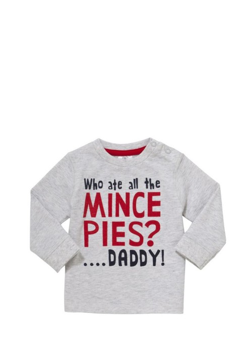 Children's Christmas jumper. "Who ate all the mince pies?.... Daddy!"