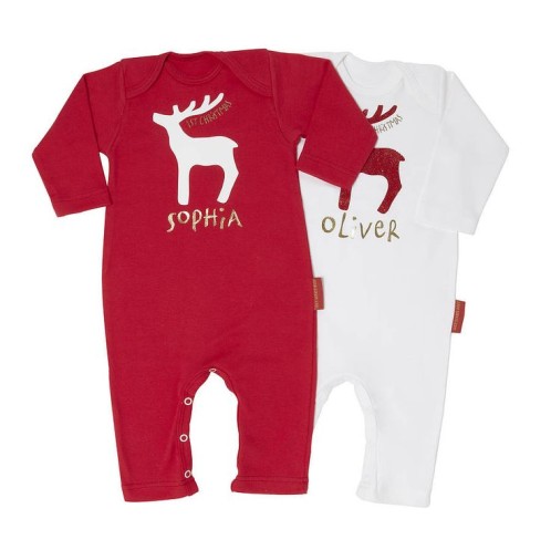 Personalised baby Christmas romper.