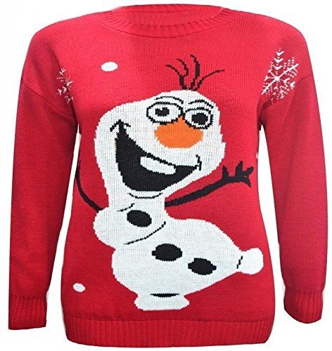 Children's Christmas jumper featuring Olaf from Frozen.