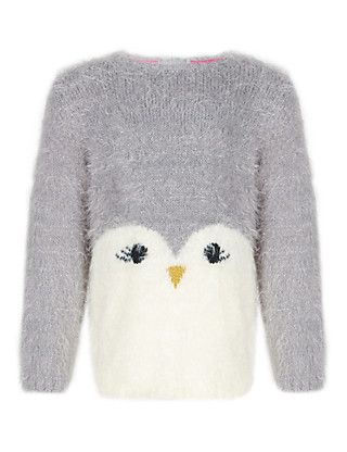 Childrens Christmas jumper with penguin