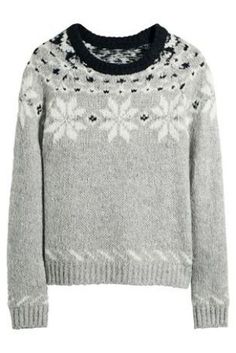 Ladies grey jumper with snowflake design.