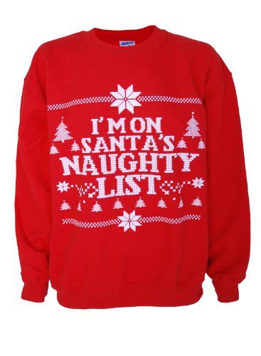 I'm on Santa's naughty list men's novelty Christmas jumper.
