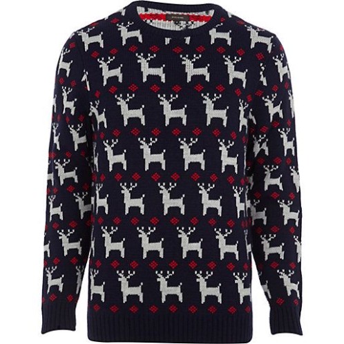 Men's Christmas jumper with reindeer. This one is a future classic!