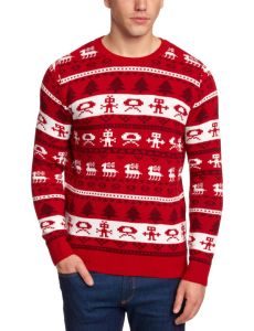 Men's Christmas jumper with arcade game print