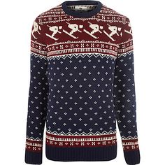 Men's Christmas season jumper with downhill skier design.