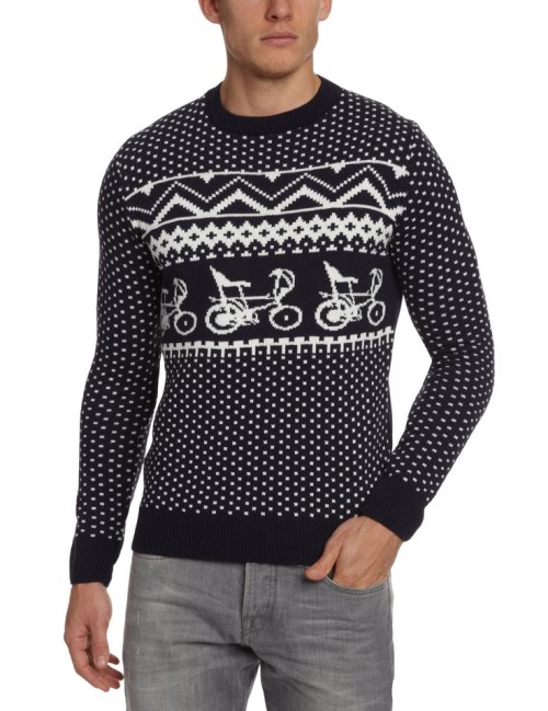 Retro 70's bike unisex Christmas jumper.