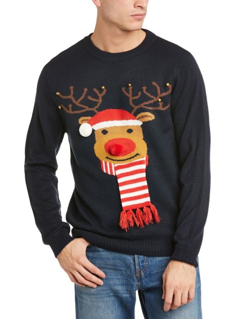 Men's reindeer design Christmas jumper.