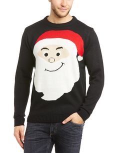Large Santa face on a Christmas jumper.