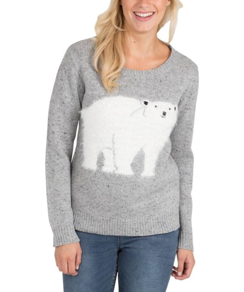 Cute fluffy Polar bear jumper Christmas Jumpers Women s