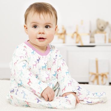 Reindeer baby sleepsuit for Christmas