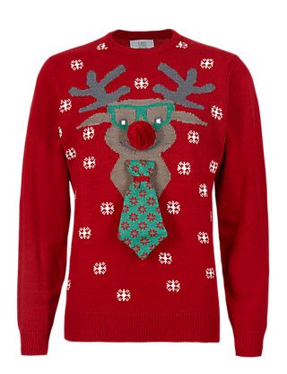 Christmas moose head jumper for men