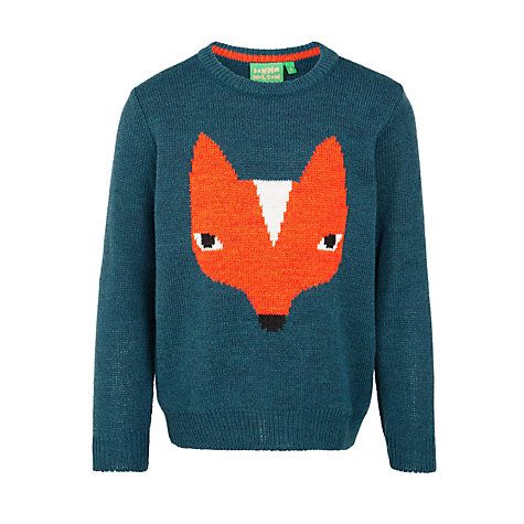 Fox jumper in teal for girls