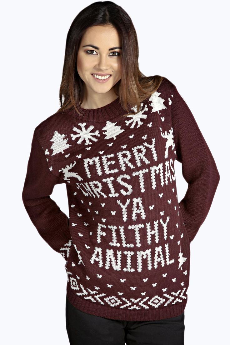 Merry Christmas ya filthy animal ⋆ Christmas Jumpers, Rude Christmas ...