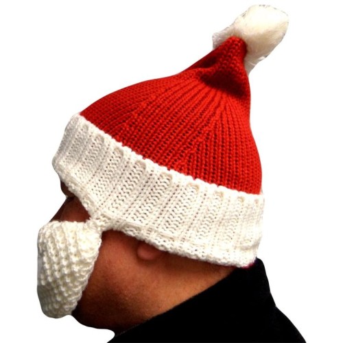 Santa hat with a knitted beard