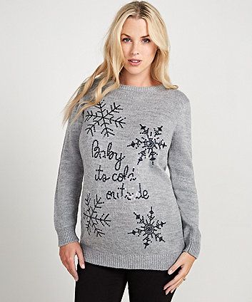 Baby it's cold outside maternity jumper