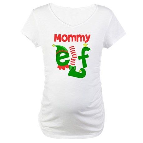 Mommy elf maternity Christmas t-shirt