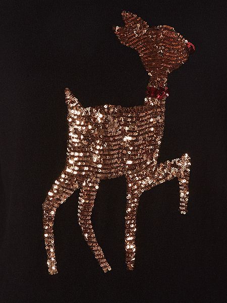 Sparkly sequin reindeer jumper