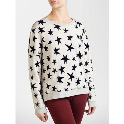 Women's grey marl Christmas sweater with star pattern