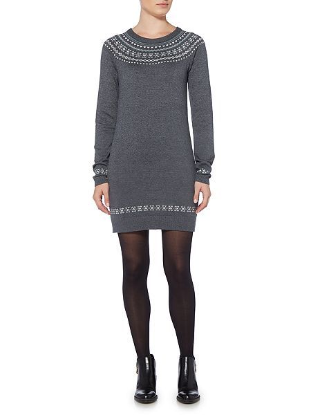 Fairisle Christmas jumper dress in grey