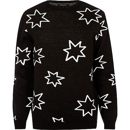 Black star Christmas jumper Christmas Jumpers Women s Christmas Jumpers Christmas Jumpers