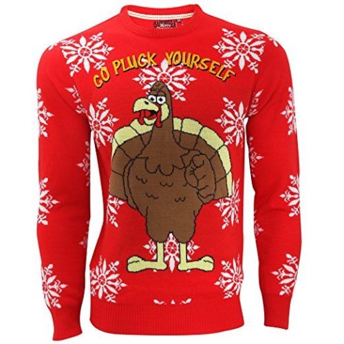 Go pluck yourself - rude Christmas jumper