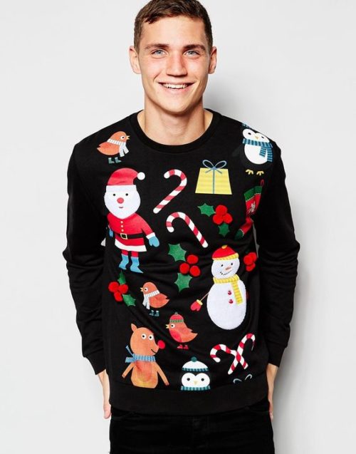 Mens print Christmas jumper