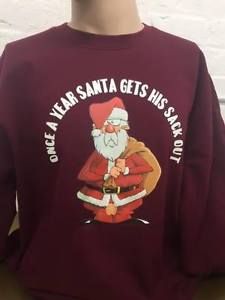 Santa only gets his sack out once a year - rude Christmas jumper