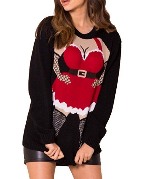 Rude Christmas jumper - Sexy Mrs Claus women's jumper