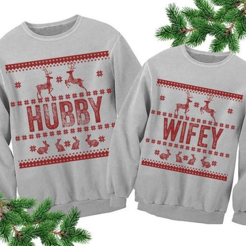 Hubby and wifey christmas jumpers store