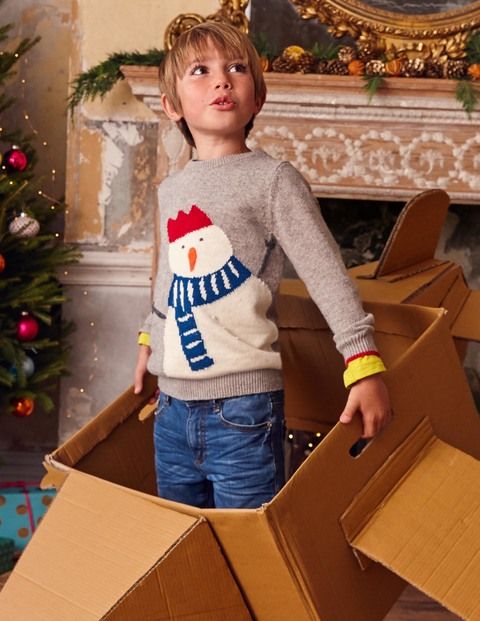 Festive snowman crew jumper from Boden