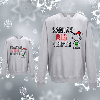 Matching 'Santa's Little Helper' Novelty Christmas Jumpers