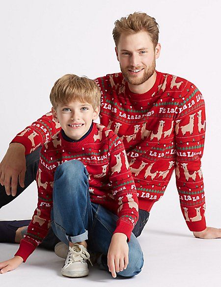 Matching Lama Christmas Jumpers