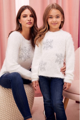 Matching Sparkle Snowflake Jumpers