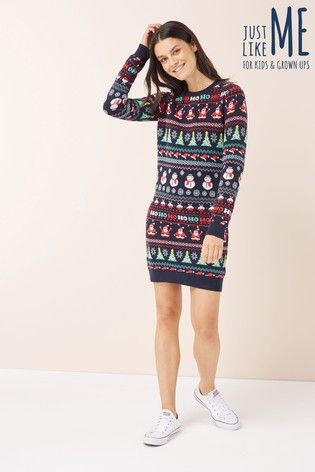 Festive Fair Isle Jumper Dress