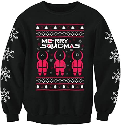 Merry Squidmas cartoon Christmas jumper