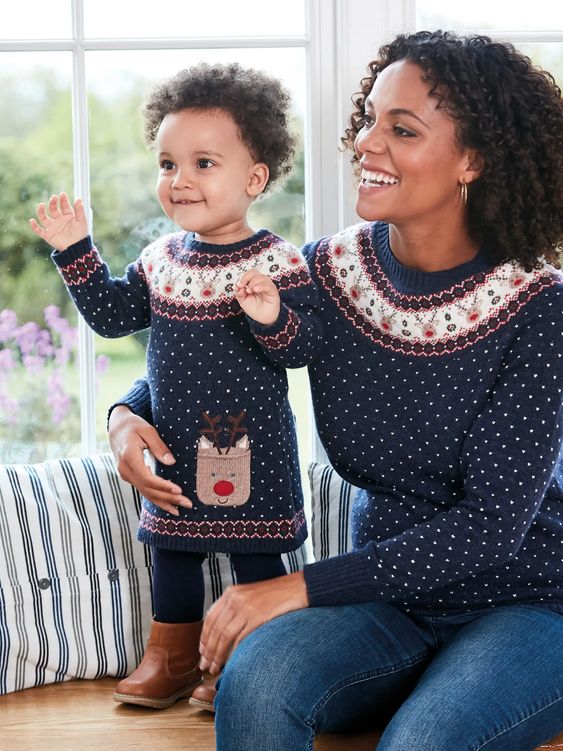 Buy JoJo Maman Bébé Blue Cashmere Mix Snowman Fair Isle Maternity