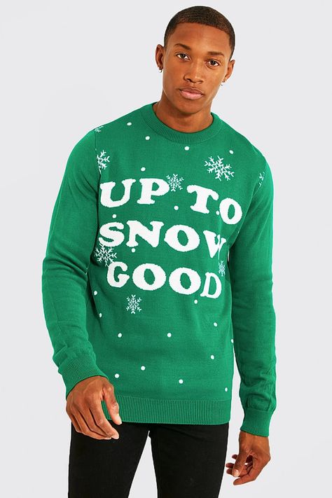 up to snow good mens design Christmas jumper