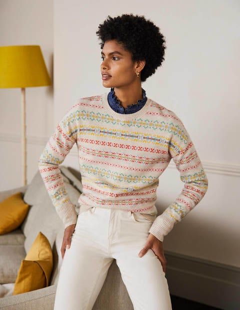 Cashmere jumper with fair isle pattern