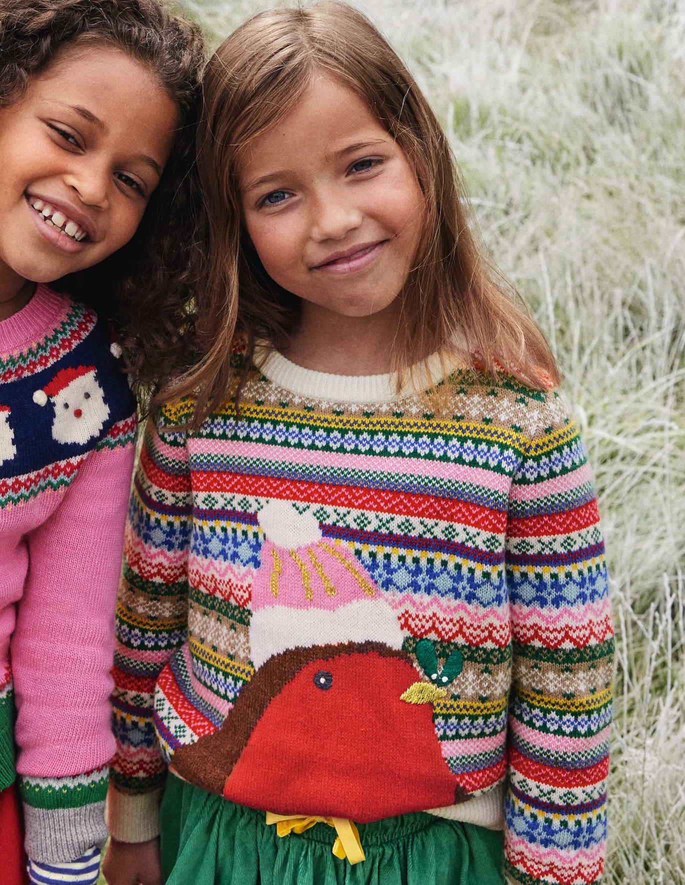 girls matching Christmas jumper