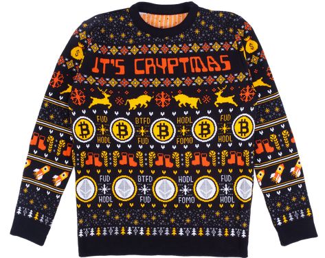 Christmas cryptocurrency Crimbo jumper, in black, for men