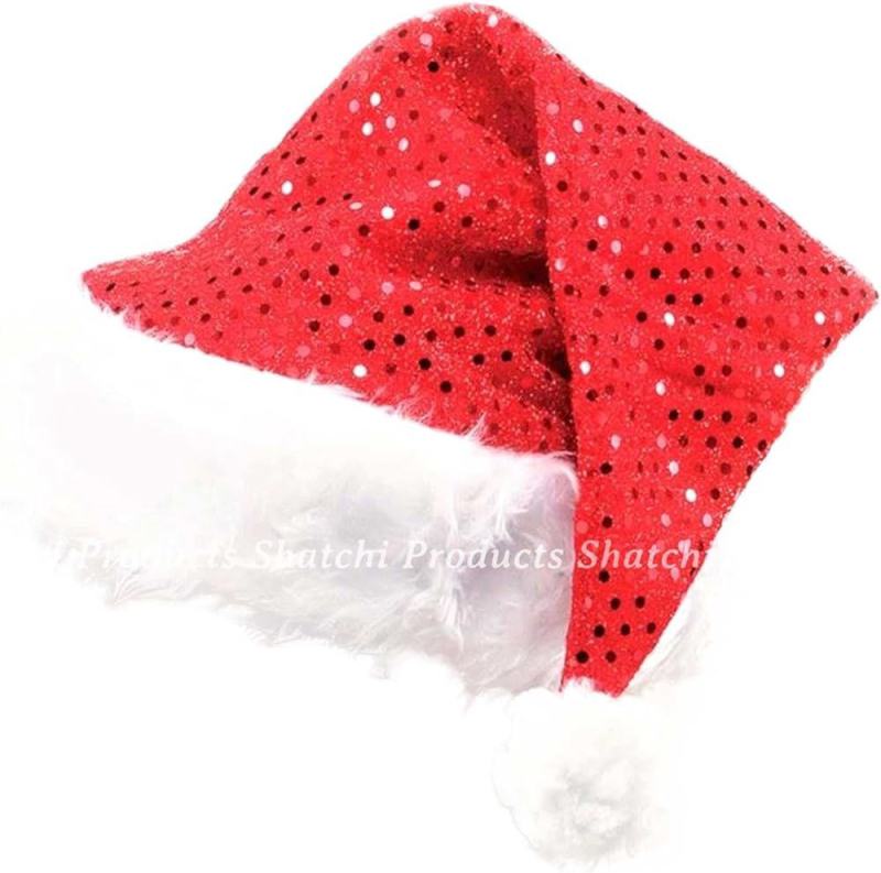 2pcs Deluxe Santa Father Christmas Hat with Sequin Fancy Dress Costume Accessories Celebration Outfit from Debenhams