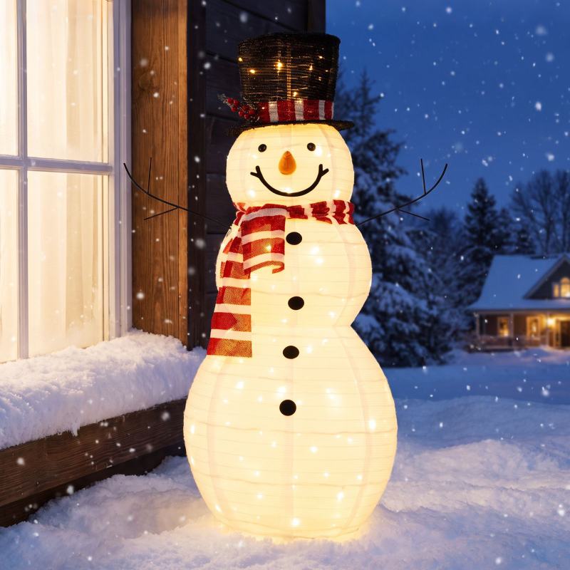 4.2 FT Lighted Christmas Snowman w/ Top Hat & Branch Arms from Debenhams