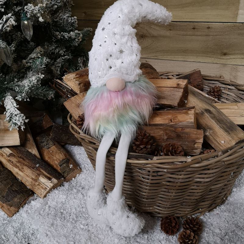 70cm Festive Christmas Rainbow Haired Plush Gonk Dangly Legs & Starry Hat from Debenhams
